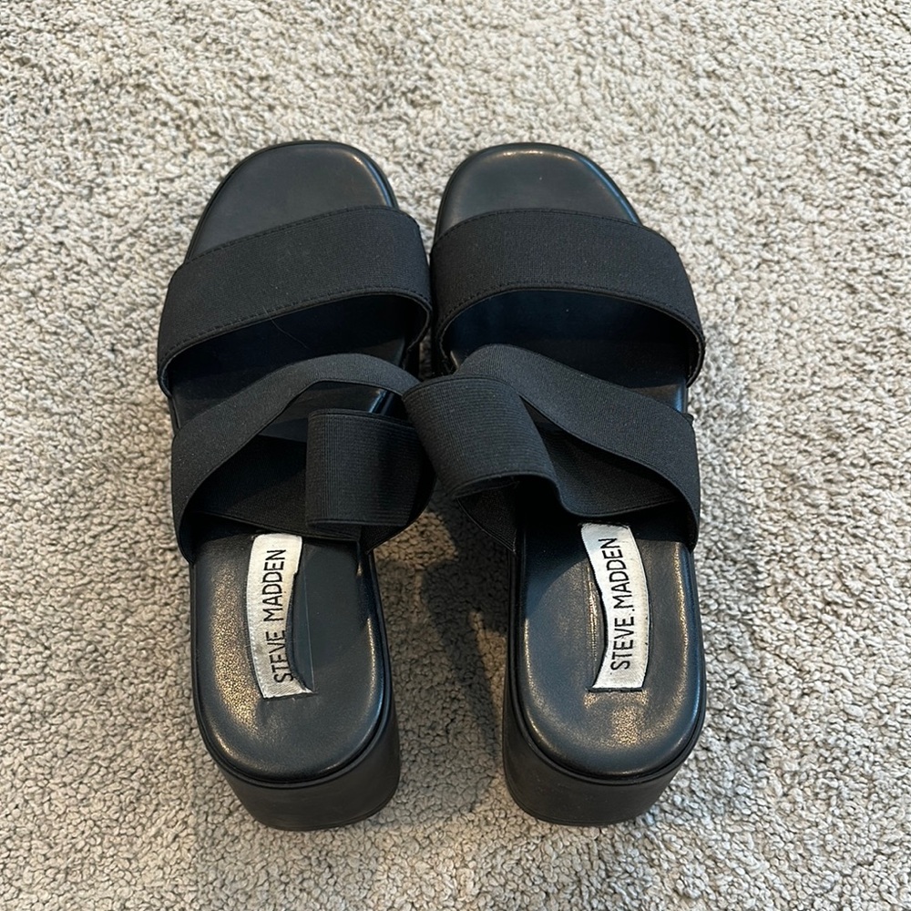Steve Madden Black Mules